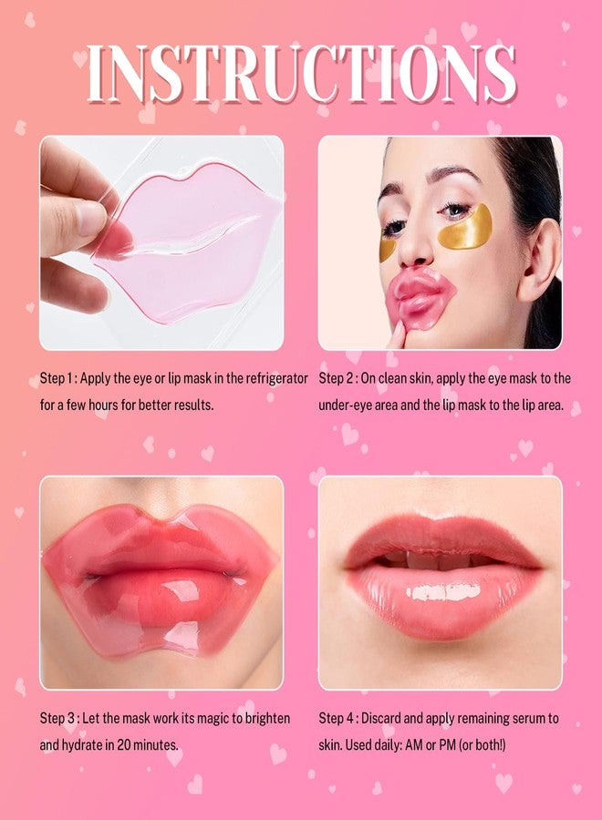 Epstur 30 Pairs Lip Masks & Eye Masks, 24K Gold Crystal Gel Collagen Eye Pads, Under Eye Patches for Puffy Eyes, Dark Circles, Bachelorette Party Favors, Bridesmaid Gifts, Wrinkles and Fine Lines - Image 4